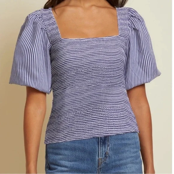 Nation Striped Puff Sleeve Top - Picture 3 of 4